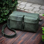 Поясна сумка з натуральної шкіри mb_038_green_croco