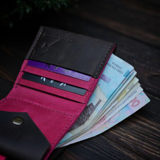 Жіночий гаманець на застібці wa_025_brown_fuchsia Жіночий гаманець на застібці wa_025_brown_fuchsia