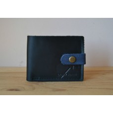 Шкіряне портмоне з монетницею та застібкою wa_006_black_blue