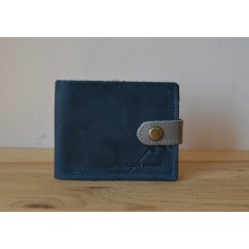 Шкіряне портмоне з монетницею та застібкою wa_006_blue_grey