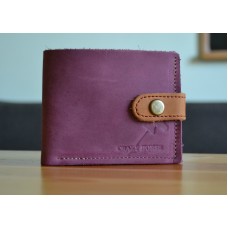 Шкіряне портмоне з монетницею та застібкою wa_006_bordo_camel