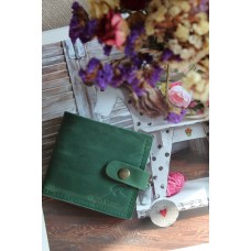 Шкіряне портмоне з монетницею та застібкою wa_006_green
