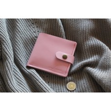 Шкіряне портмоне з монетницею та застібкою wa_006_pink