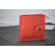 Шкіряне портмоне з монетницею та застібкою wa_006_red