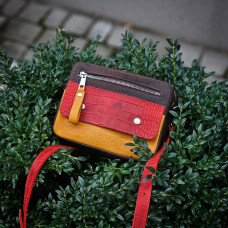 Кросбоді з натуральної шкіри mb_027_red_camel_brown_croco Кросбоді з натуральної шкіри mb_027_red_camel_brown_croco