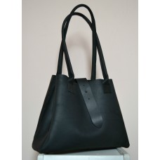 Сумка Tote трапеція з кишенею на блискавці wb_009_2black