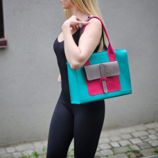 Сумка жіноча з кишенями wb_033_2_turquoise_grey_fuchsia Сумка жіноча з кишенями wb_033_2_turquoise_grey_fuchsia
